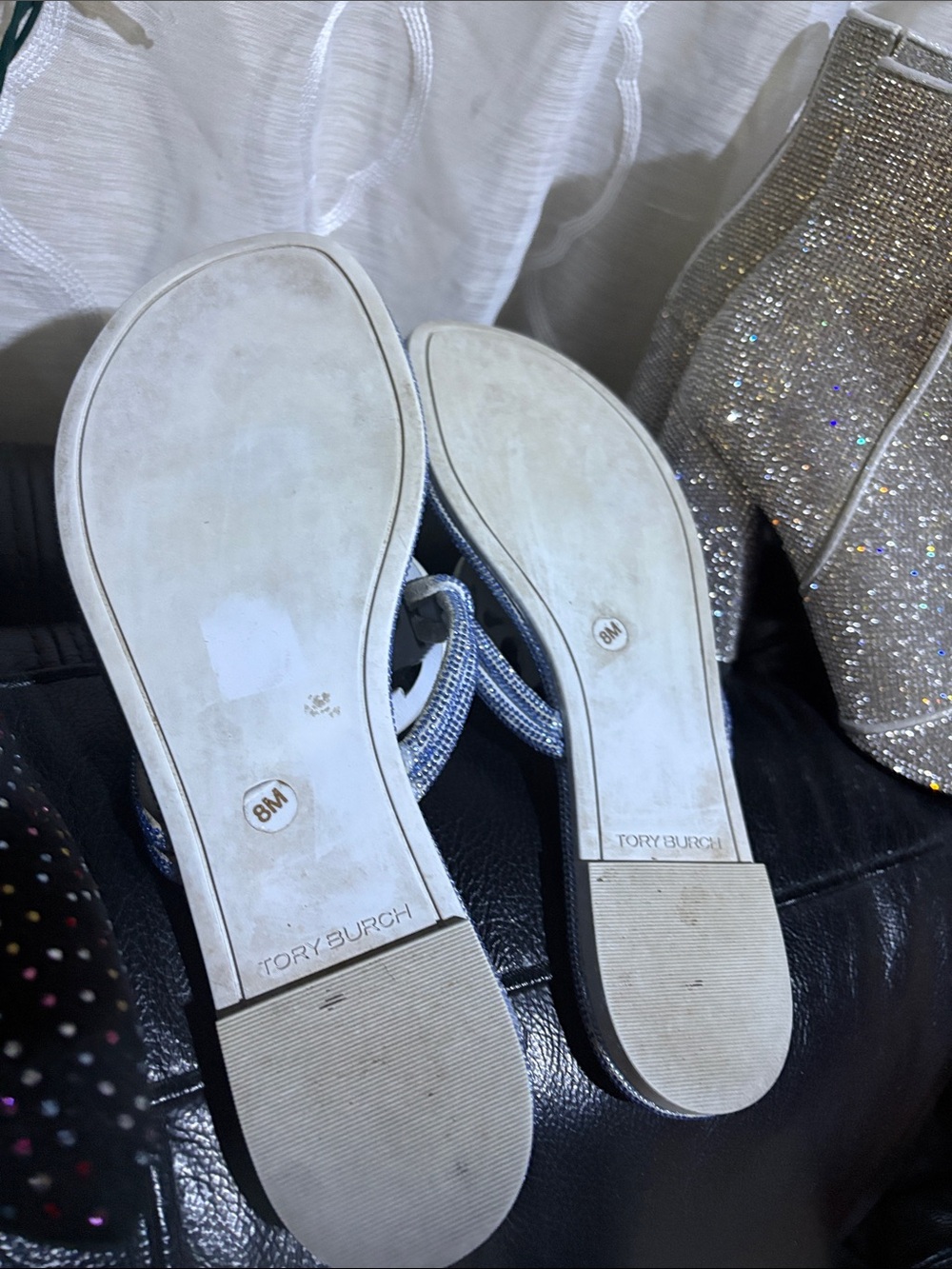 Tory Burch MILLER PAVÉ KNOTTED SANDAL- crystal Baby blue 💎Ju Ju Ice - Picture 12 of 12
